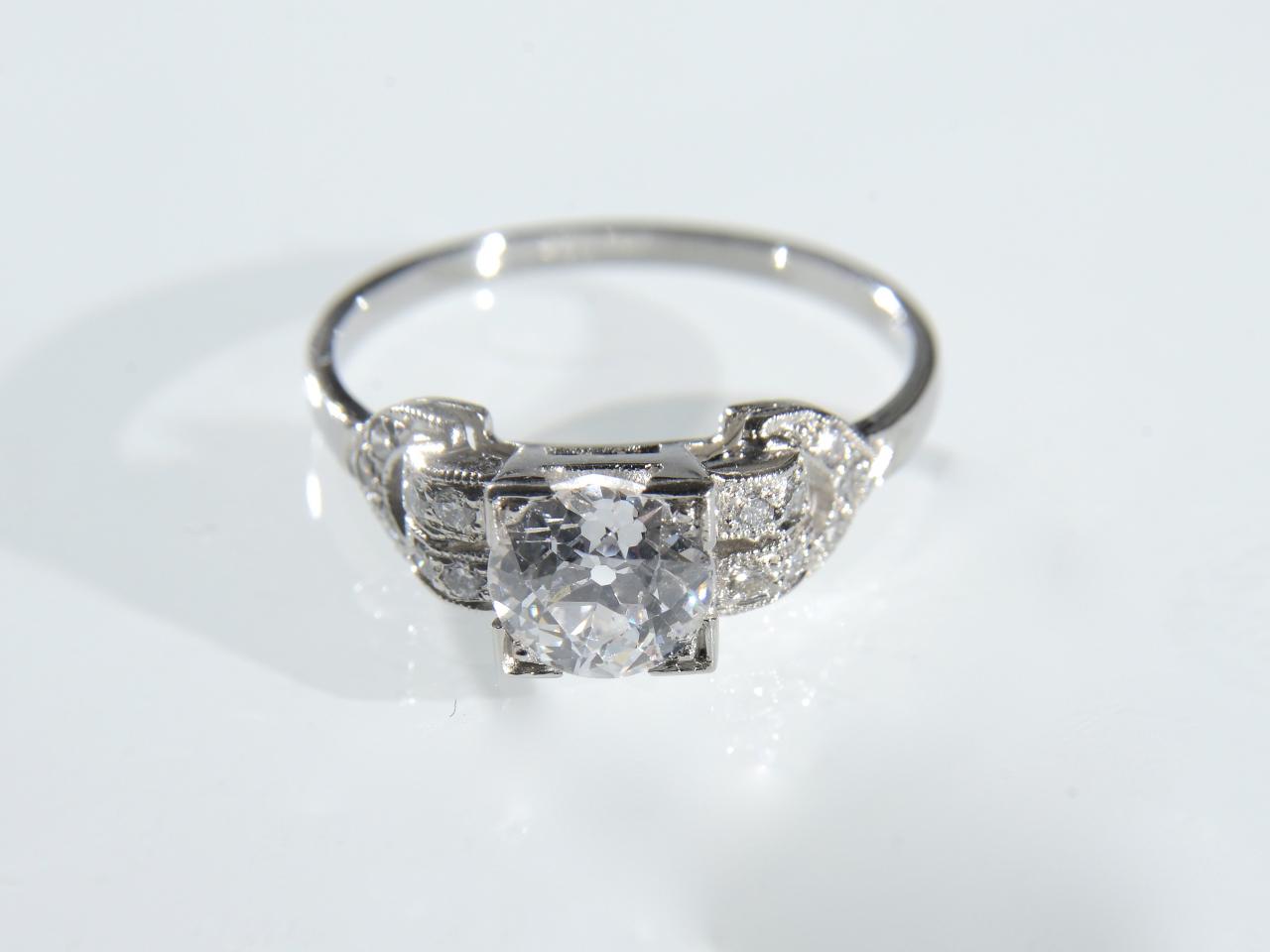 art deco solitaire diamond ring