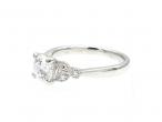 Vintage style 0.90ct diamond solitaire ring with leaf motif shoulders