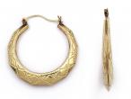 Vintage 10kt yellow gold creole hoop earrings