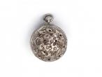 Antique chaised sterling silver pomander pendant