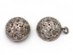 Antique chaised sterling silver pomander pendant