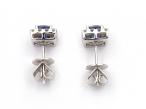 Modern sapphire and diamond square cluster earrings