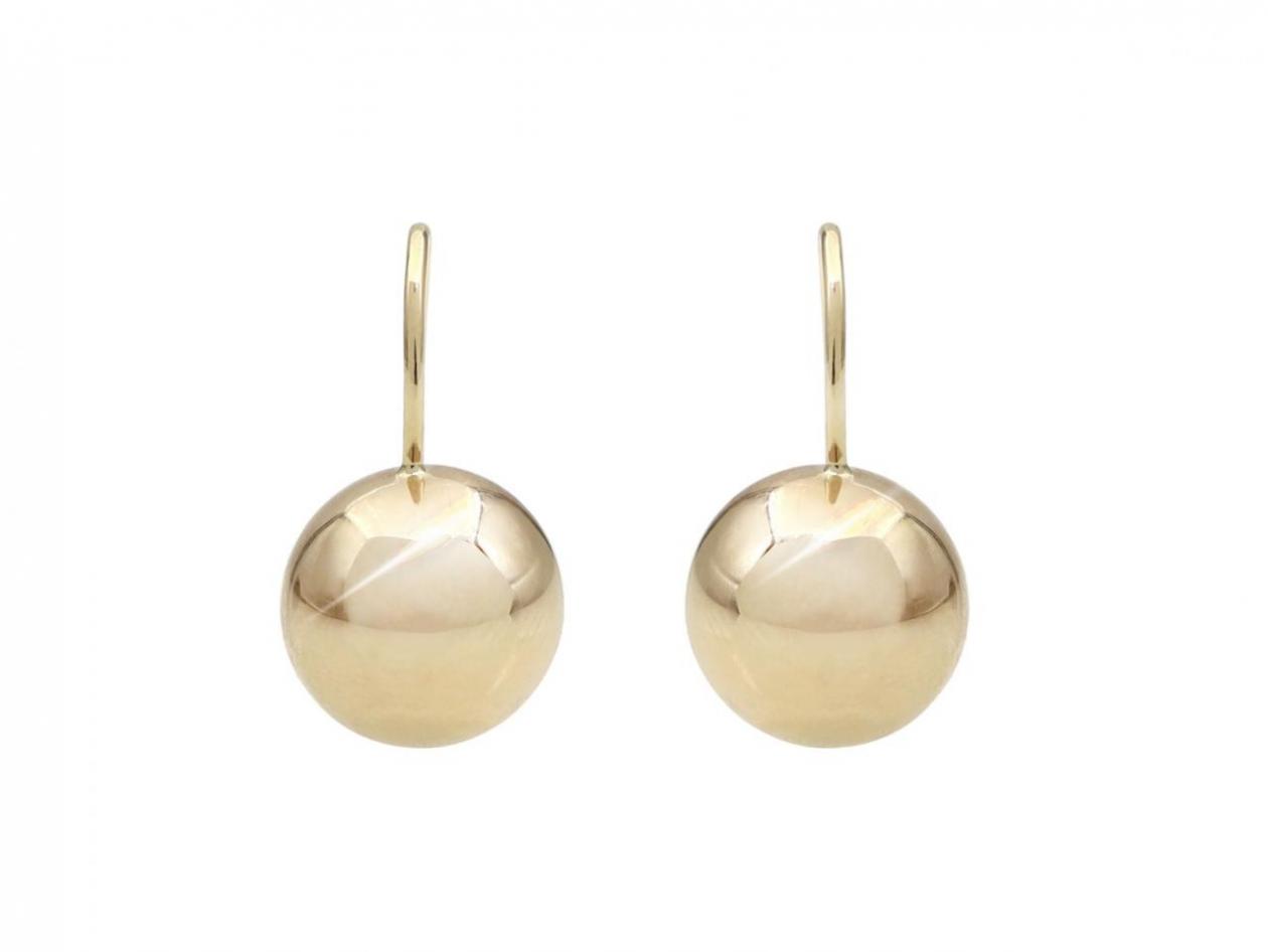 Small - Courtville 10mm Euroball earrings in 18kt yellow gold