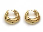 Vintage Chunky Twist Hoop Earrings in 14kt Yellow Gold