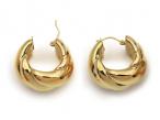 Vintage Chunky Twist Hoop Earrings in 14kt Yellow Gold