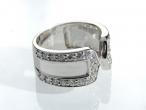 18kt White Gold Vintage Diamond Set Open-ended Ring