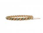 Victorian turquoise and seed pearl woven 18kt yellow gold bangle