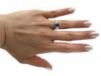 Antique sapphire and diamond graduating three stone engagement ring in gold