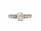 Antique Old Mine cut diamond solitaire engagement ring in rose gold