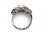 French Art Deco Old European and Old Mine cut diamond plaque ring