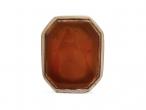 Antique carnelian intaglio 'Wallace clan' crest in 9kt gold