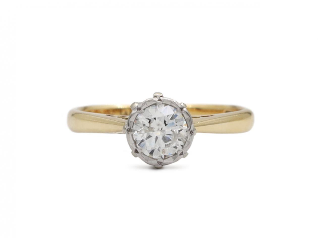 1960s diamond solitaire engagement ring in 18kt gold