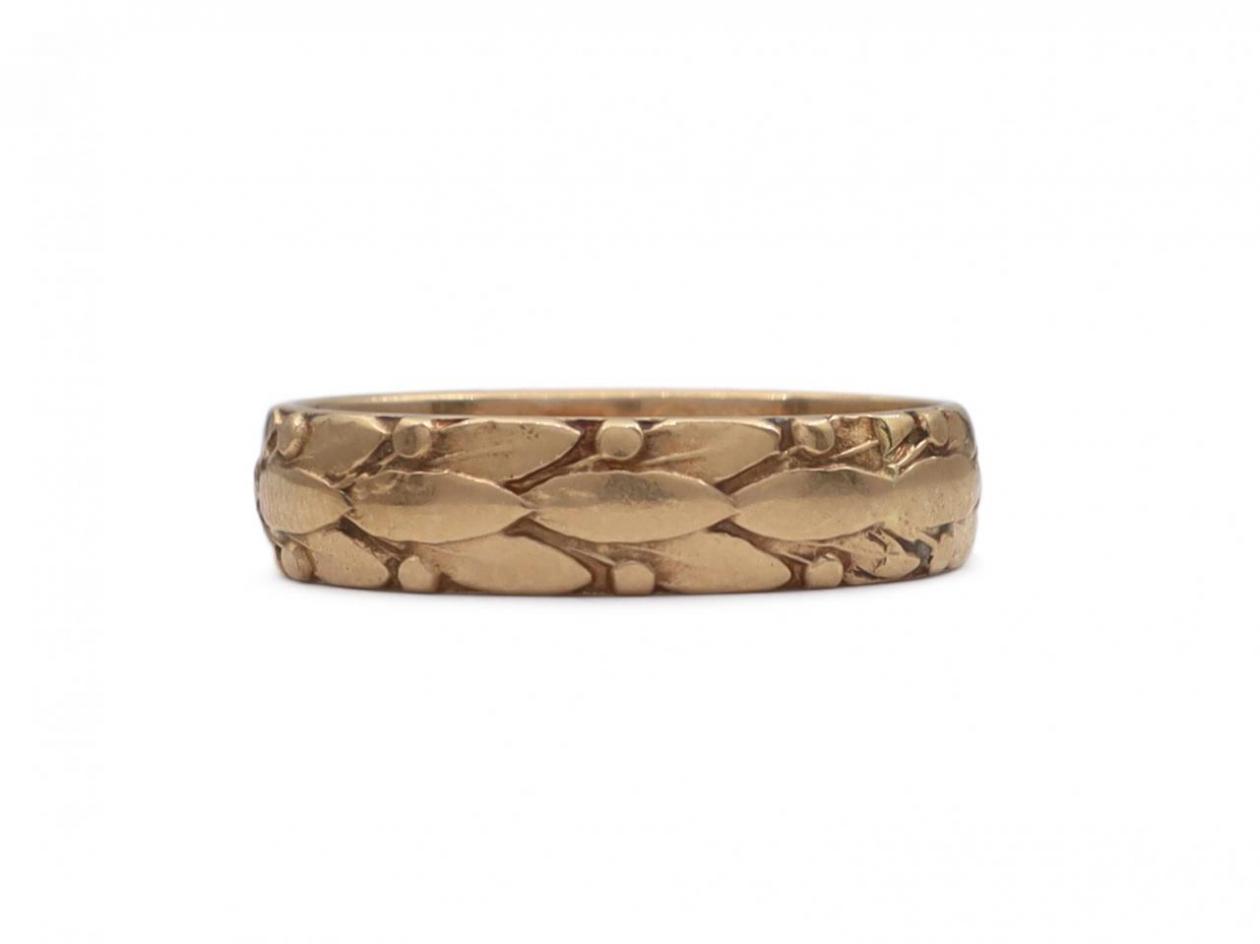 1950s Swedish olive leaf ring in 18kt rose gold