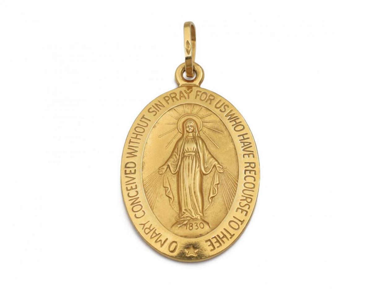 Vintage miraculous medal in 18kt yellow gold