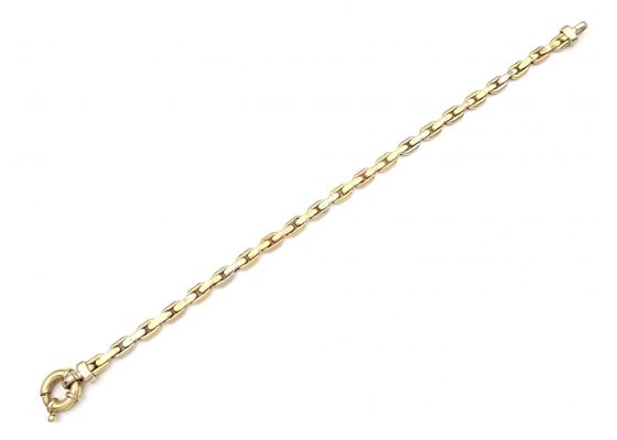 1967 oval curb link heart lock bracelet in yellow gold